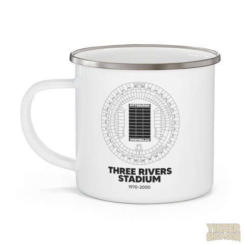 Pittsburgh Steelers Three Rivers Stadium Enamel Camping Mug Mug Printify   
