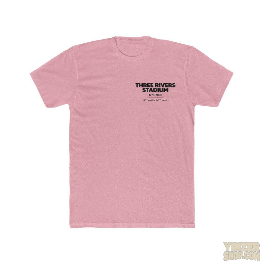 Pittsburgh Steelers Three Rivers Stadium T-Shirt Print on Back T-Shirt Printify Solid Light Pink S 