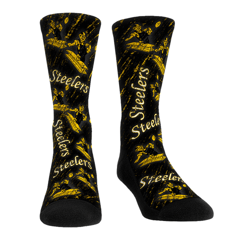 Pittsburgh Steelers - Throwback All-Over Socks - YinzerShop