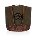 Pittsburgh Steelers Tote - Durable Canvas Tote Bag With Willow Basket Base Licensed - YinzerShop