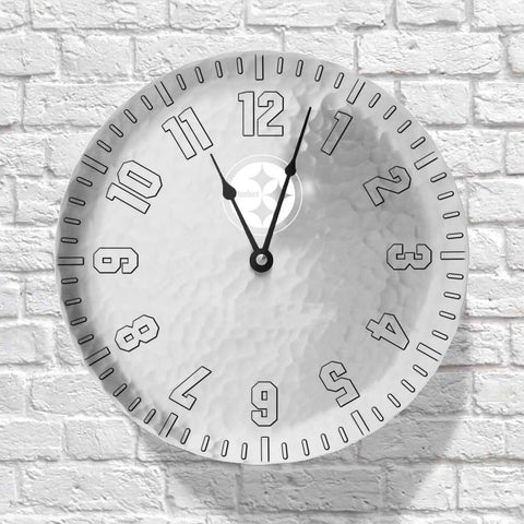 Pittsburgh Steelers Wall Clock - 9 Inch Aluminum NFL Collectible with Quartz Movement Clock - YinzerShop