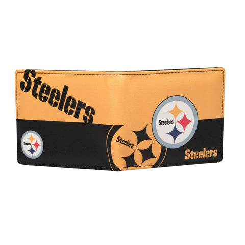 Pittsburgh Steelers Wallet - Bi-Fold Durable Vinyl Card Slot NFL Team Gear Wallet - YinzerShop