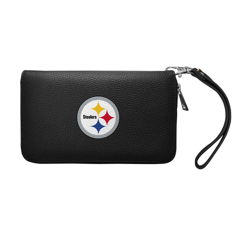 Pittsburgh Steelers Wallet - Official NFL Zip Organizer Wallet With Detachable Wrist Strap Wristlet - YinzerShop