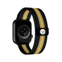 Pittsburgh Steelers Watchband - 38mm Silicone & Metal Apple Watch Band, Adjustable Strap Apple Watch Band - YinzerShop