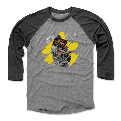 Pittsburgh Stripes T-Shirt – Oneil Cruz Men's Slim Fit Crewneck Raglan Tee Men's Baseball T-Shirt - YinzerShop