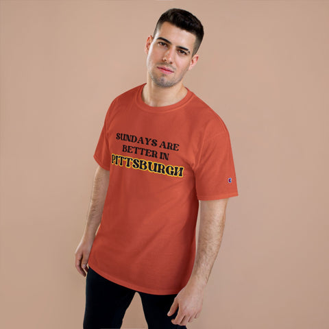 Pittsburgh Sundays - Champion T-Shirt T-Shirt - YinzerShop