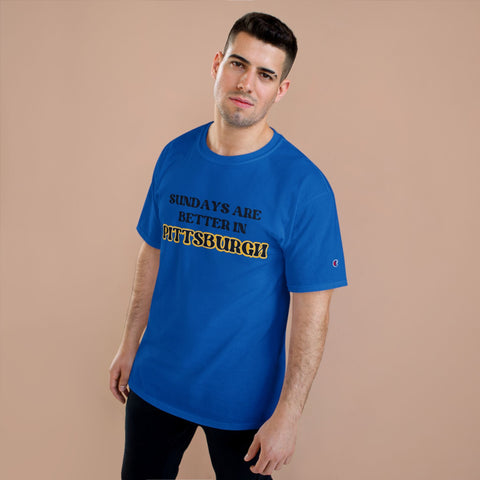 Pittsburgh Sundays - Champion T-Shirt T-Shirt - YinzerShop