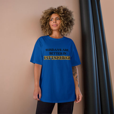 Pittsburgh Sundays - Champion T-Shirt T-Shirt - YinzerShop