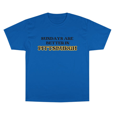 Pittsburgh Sundays - Champion T-Shirt T-Shirt - YinzerShop