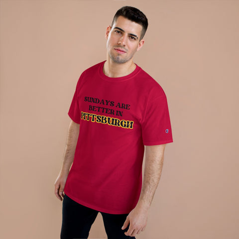 Pittsburgh Sundays - Champion T-Shirt T-Shirt - YinzerShop