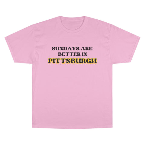 Pittsburgh Sundays - Champion T-Shirt T-Shirt - YinzerShop