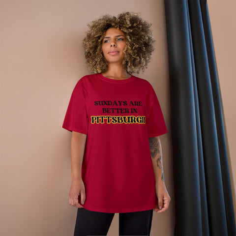 Pittsburgh Sundays - Champion T-Shirt T-Shirt - YinzerShop