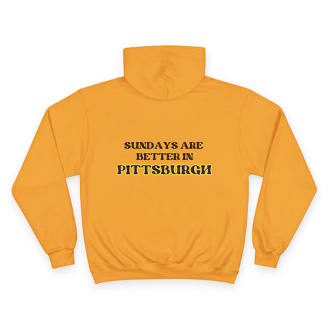 Pittsburgh Sundays - Print on back - Champion Hoodie Hoodie - YinzerShop