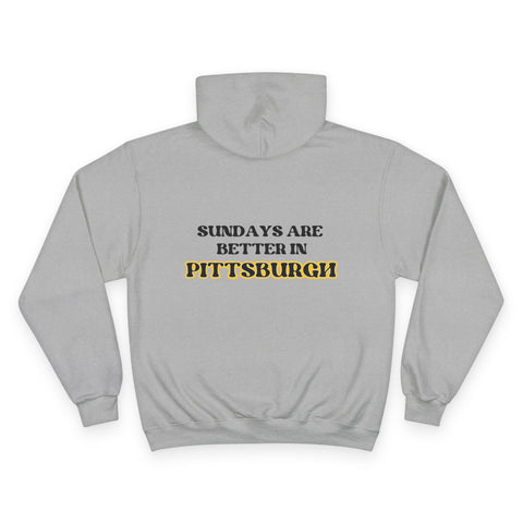 Pittsburgh Sundays - Print on back - Champion Hoodie Hoodie - YinzerShop