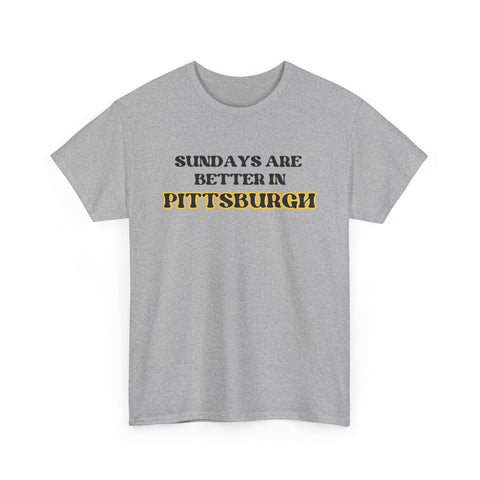 Pittsburgh Sundays - Unisex Heavy Cotton Tee T-Shirt - YinzerShop