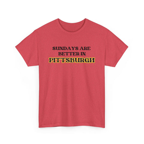 Pittsburgh Sundays - Unisex Heavy Cotton Tee T-Shirt - YinzerShop