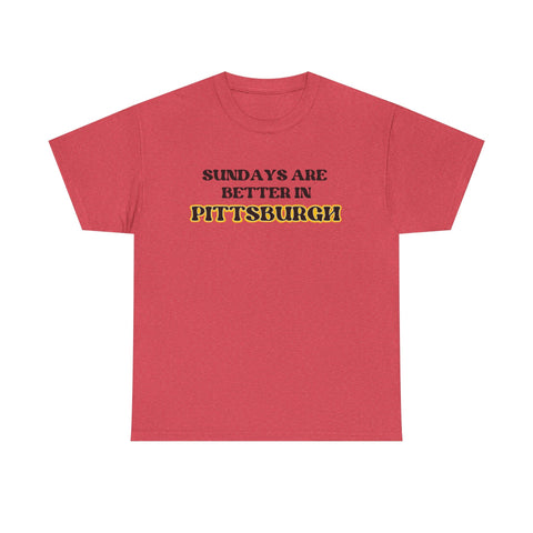 Pittsburgh Sundays - Unisex Heavy Cotton Tee T-Shirt - YinzerShop
