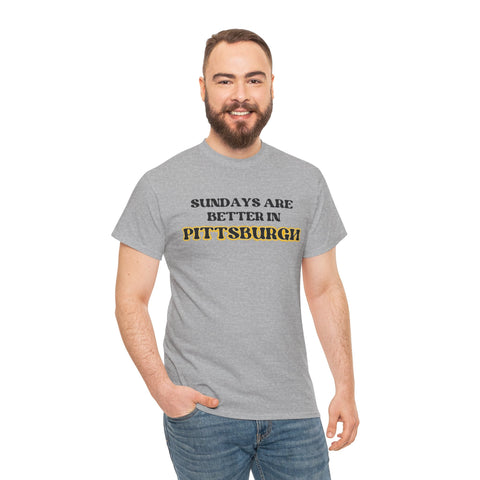 Pittsburgh Sundays - Unisex Heavy Cotton Tee T-Shirt - YinzerShop