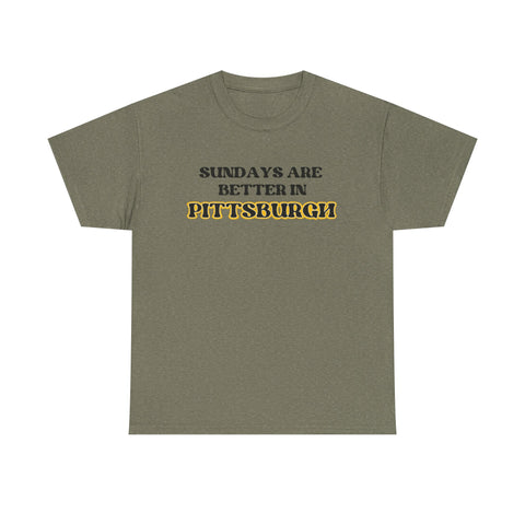 Pittsburgh Sundays - Unisex Heavy Cotton Tee T-Shirt - YinzerShop