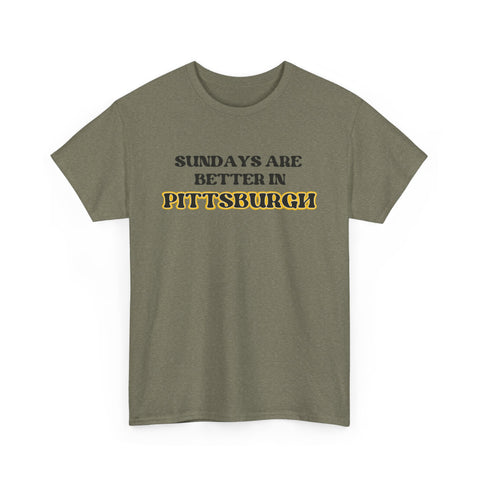 Pittsburgh Sundays - Unisex Heavy Cotton Tee T-Shirt - YinzerShop