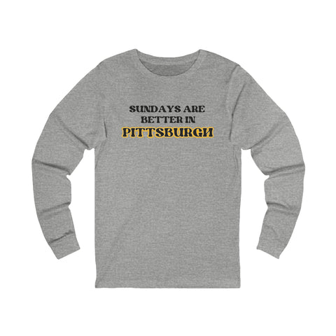 Pittsburgh Sundays - Unisex Long Sleeve Tee Long Sleeve Shirt - YinzerShop