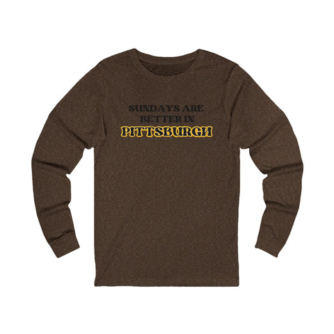 Pittsburgh Sundays - Unisex Long Sleeve Tee Long Sleeve Shirt - YinzerShop