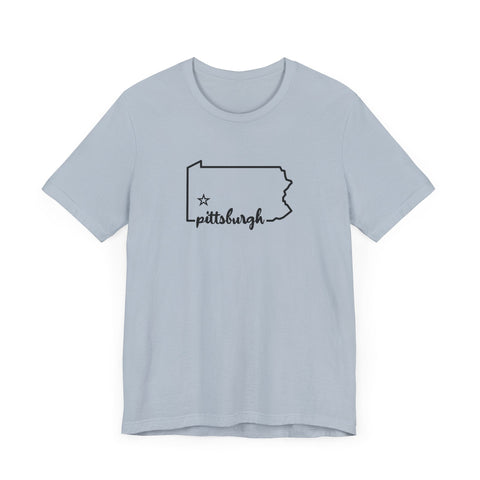 Pittsburgh the Star of Pennsylvania Short Sleeve T-Shirt - Unisex bella+canvas 3001 T-Shirt - YinzerShop