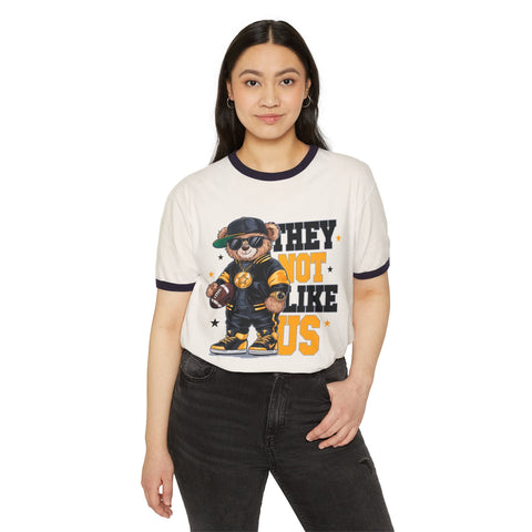 Pittsburgh They Not Like Us - Unisex Cotton Ringer T-Shirt T-Shirt - YinzerShop