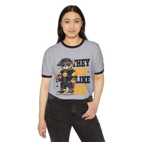 Pittsburgh They Not Like Us - Unisex Cotton Ringer T-Shirt T-Shirt - YinzerShop