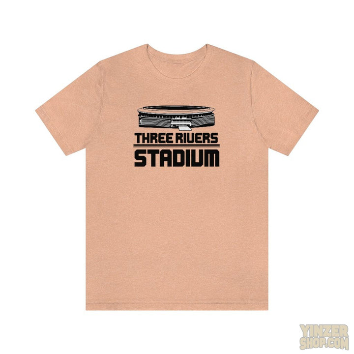 Pittsburgh Three Rivers Stadium Short Sleeve T-Shirt T-Shirt Printify Heather Peach S 