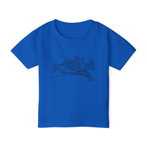 Pittsburgh Toddler T-Shirt | Soft Cotton Kids Graphic Tee For Playdates Kids Apparel - YinzerShop