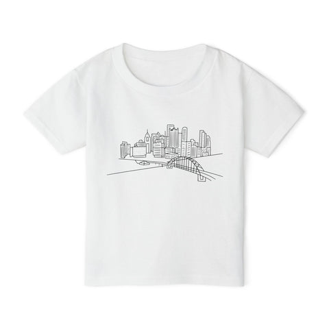 Pittsburgh Toddler T-Shirt | Soft Cotton Kids Graphic Tee For Playdates Kids Apparel - YinzerShop