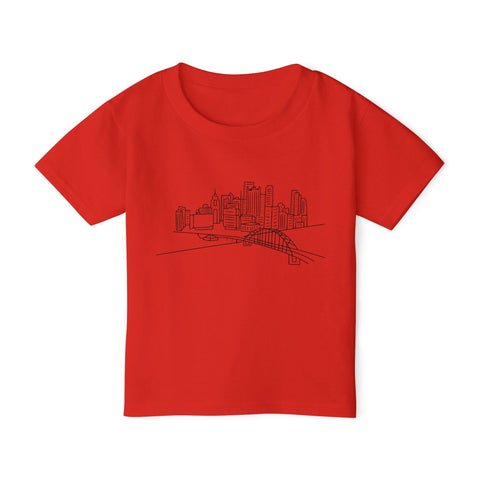 Pittsburgh Toddler T-Shirt | Soft Cotton Kids Graphic Tee For Playdates Kids Apparel - YinzerShop