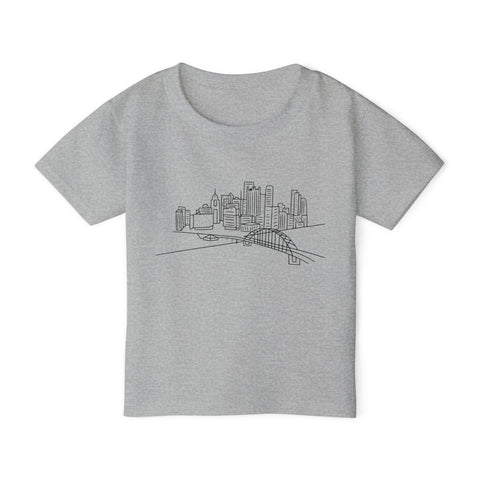 Pittsburgh Toddler T-Shirt | Soft Cotton Kids Graphic Tee For Playdates Kids Apparel - YinzerShop