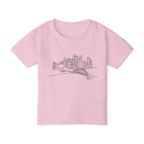 Pittsburgh Toddler T-Shirt | Soft Cotton Kids Graphic Tee For Playdates Kids Apparel - YinzerShop