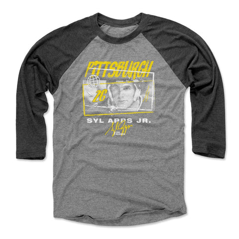 Pittsburgh Tones T-Shirt – Syl Apps Jr. Raglan Sleeve Crewneck Tee, 500 LEVEL Apparel Men's Baseball T-Shirt - YinzerShop