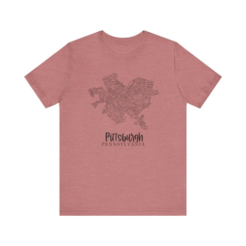 Pittsburgh Topo Word Map Graphic Premium Fit T-shirt T-Shirt - YinzerShop
