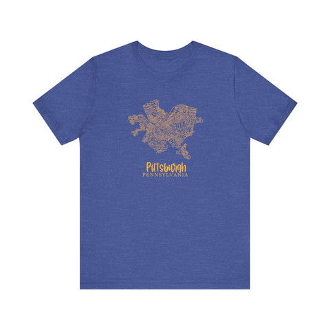 Pittsburgh Topo Word Map Graphic Premium Fit T-shirt T-Shirt - YinzerShop