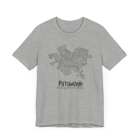 Pittsburgh Topo Word Map Graphic Premium Fit T-shirt T-Shirt - YinzerShop