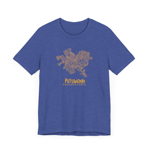 Pittsburgh Topo Word Map Graphic Premium Fit T-shirt T-Shirt - YinzerShop