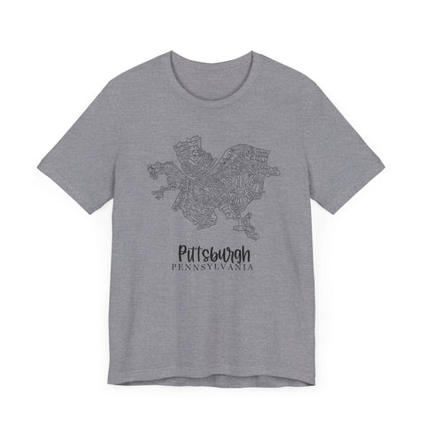 Pittsburgh Topo Word Map Graphic Premium Fit T-shirt T-Shirt - YinzerShop