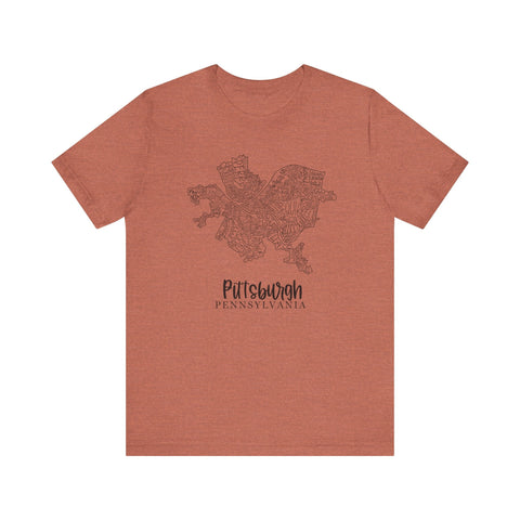 Pittsburgh Topo Word Map Graphic Premium Fit T-shirt T-Shirt - YinzerShop