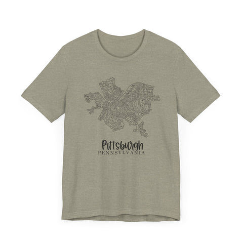 Pittsburgh Topo Word Map Graphic Premium Fit T-shirt T-Shirt - YinzerShop