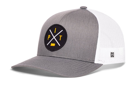 Pittsburgh Trucker Hat | Black PIT X Snapback Trucker - YinzerShop