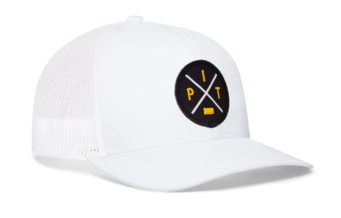Pittsburgh Trucker Hat | Black PIT X Snapback Trucker - YinzerShop