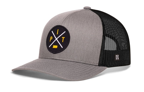 Pittsburgh Trucker Hat  |  Black PIT X Snapback