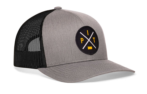 Pittsburgh Trucker Hat  |  Black PIT X Snapback