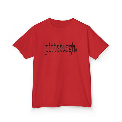 Pittsburgh Typewriter Kids Graphic T-Shirt Kids Apparel - YinzerShop