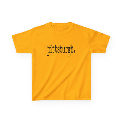Pittsburgh Typewriter Kids Graphic T-Shirt Kids Apparel - YinzerShop