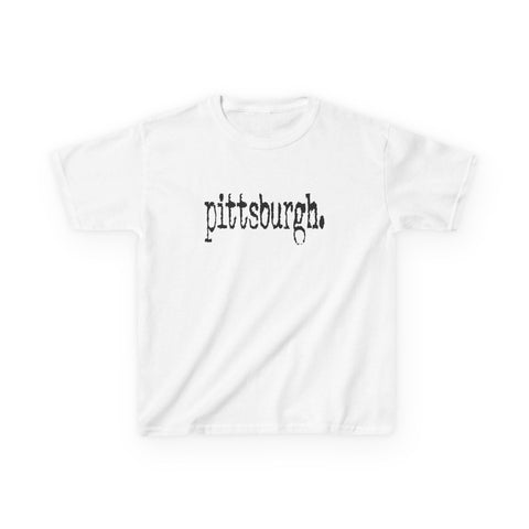 Pittsburgh Typewriter Kids Graphic T-Shirt Kids Apparel - YinzerShop